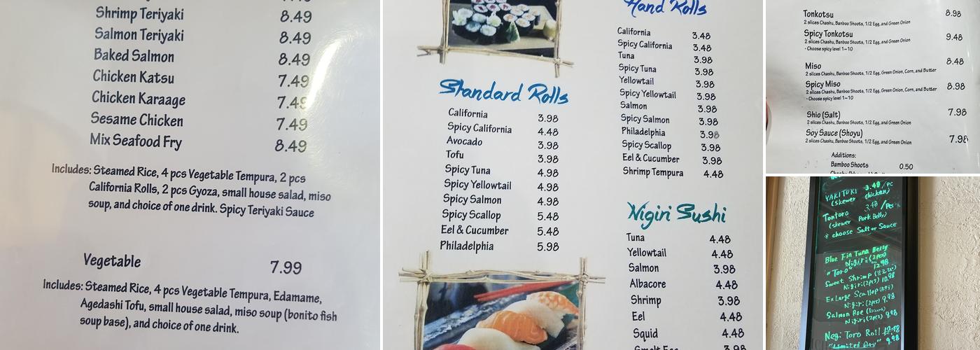 Ichizen Sushi and Japanese Cuisine Menu