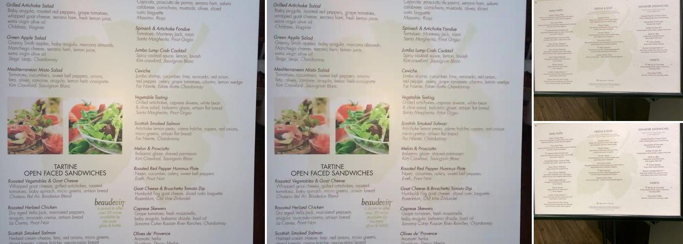 Beaudevin Menu