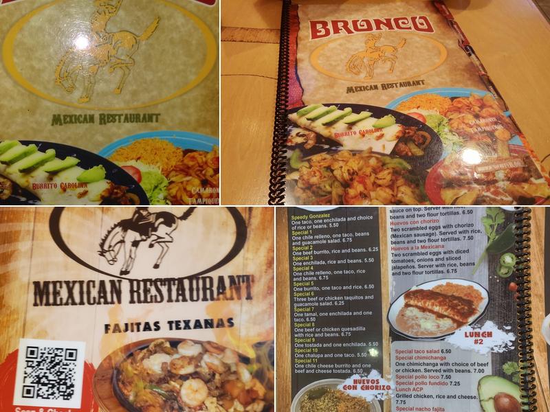 Bronco Mexican Restaurant Menu