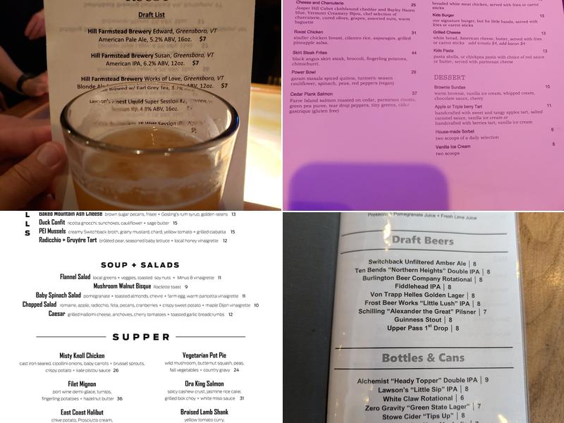 The Roost Menu
