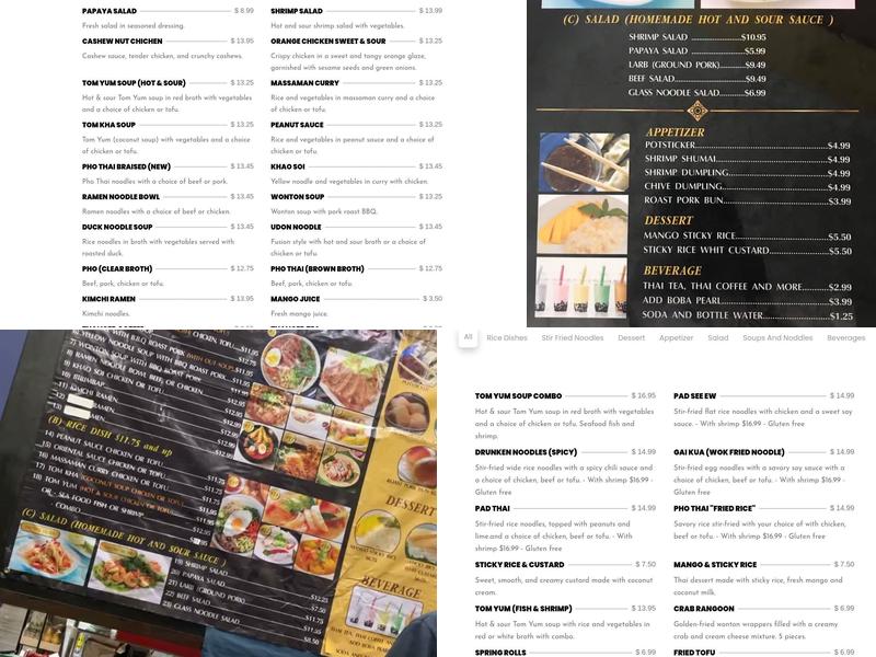 Pho Thai Express Menu