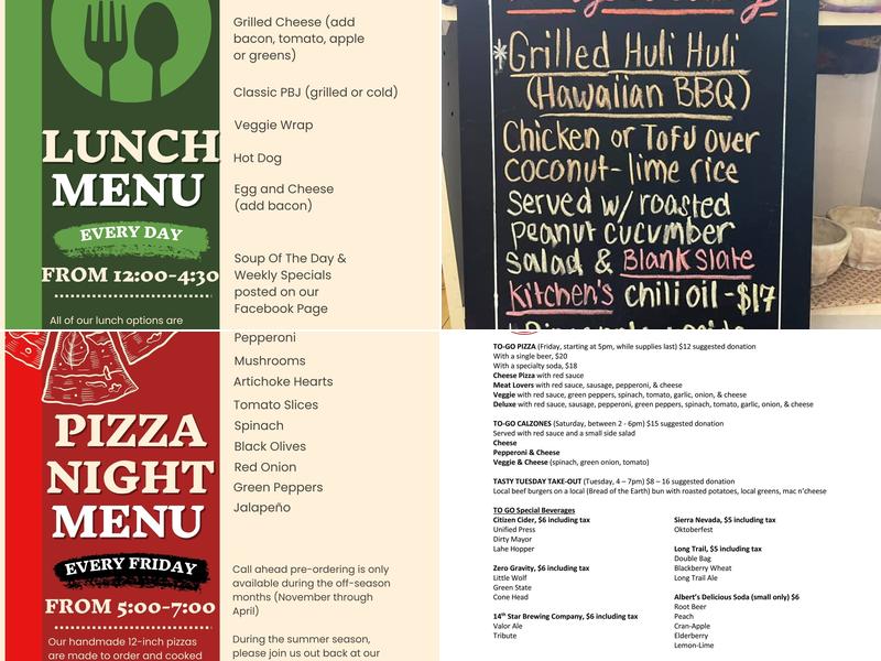 West River Community Project Menu