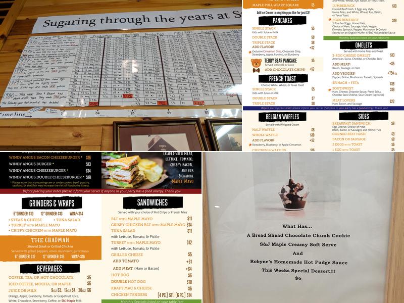 Stuart & John's Sugar House Menu