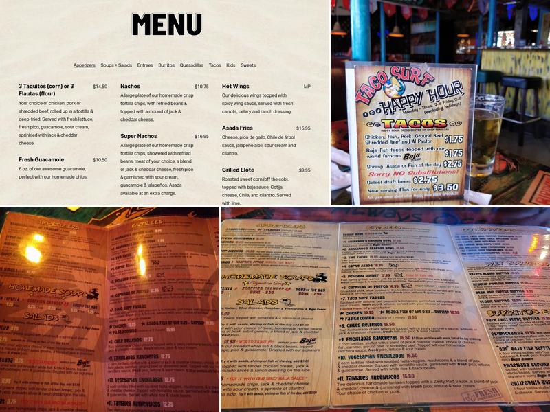 Taco Surf Menu