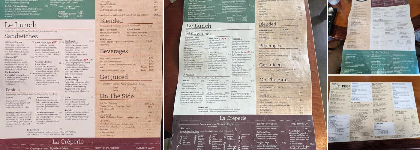Le Peep Menu