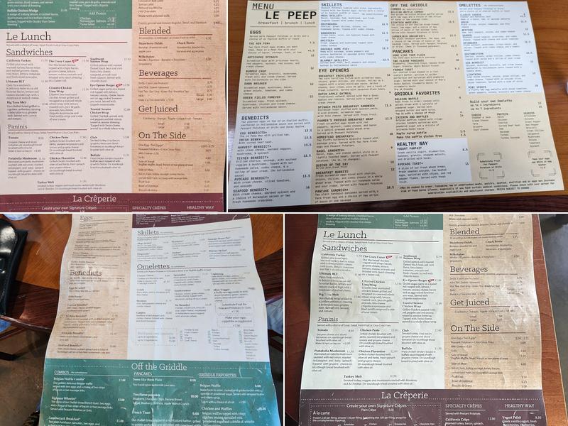 Le Peep Menu