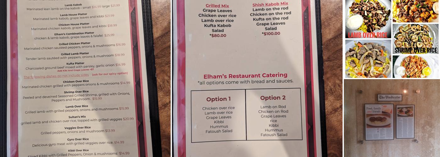Elham Restaurant And Bar Menu