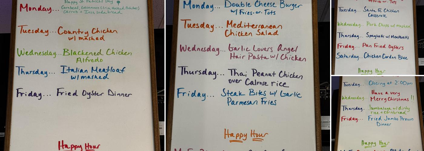 Pub 212 Menu