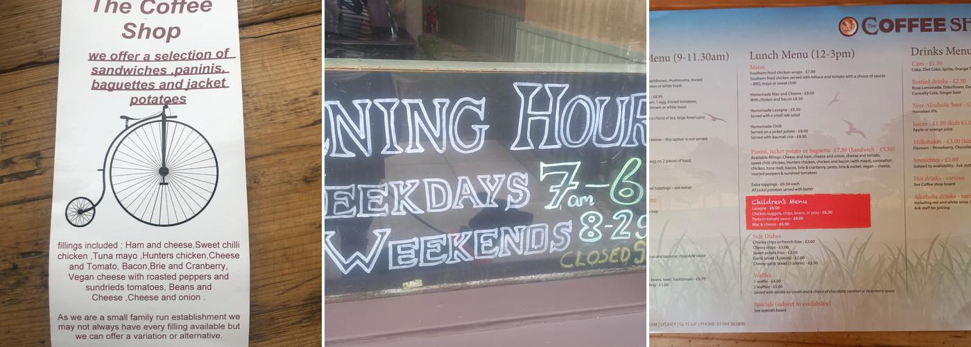 The Coffee Shop Menu