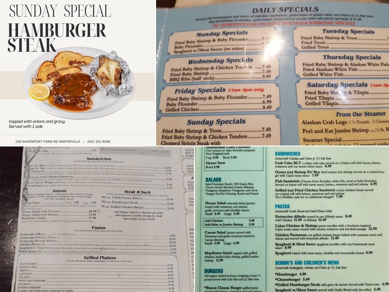 Mayflower Seafood Restaurant Greenville Menu