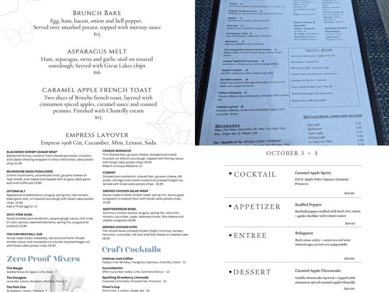 Bluefish Kitchen + Bar Menu