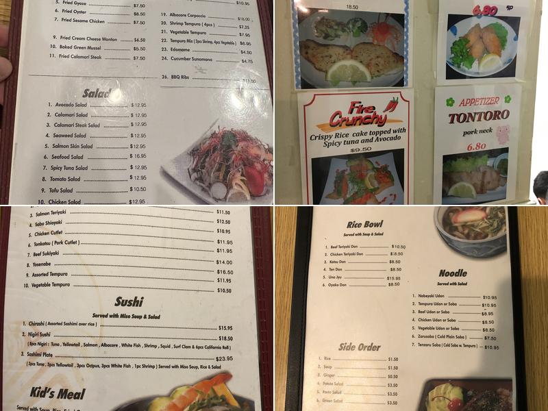 Yashima Restaurant Menu