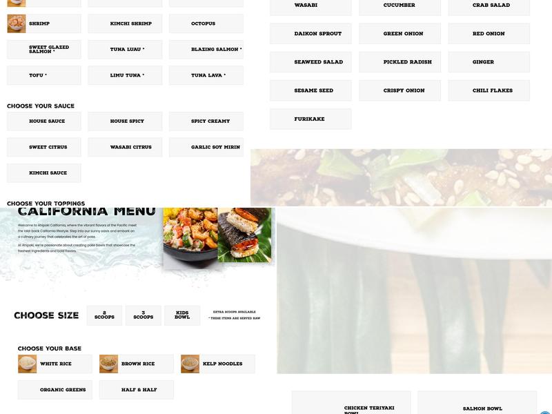 AhiPoki Menu