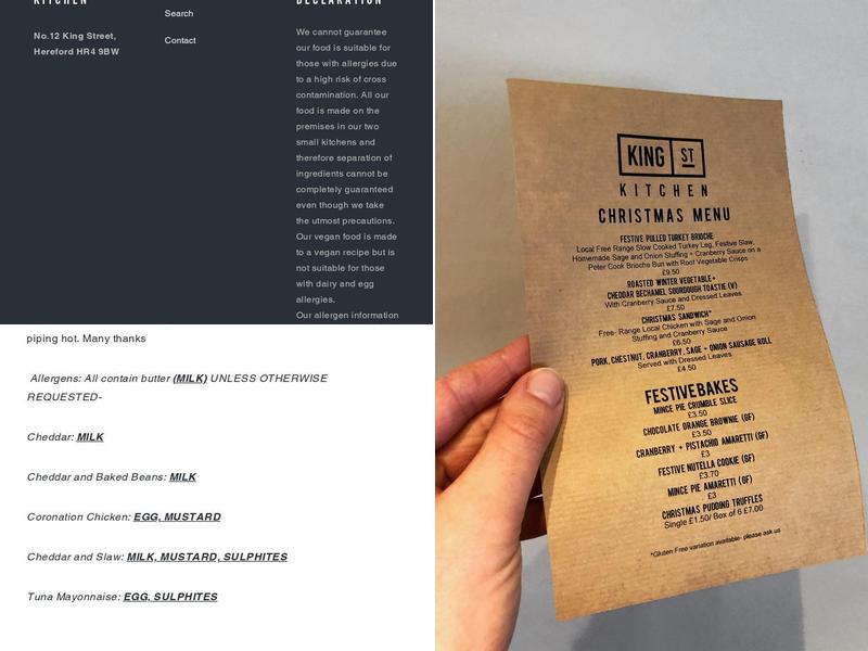 King Street Kitchen Menu