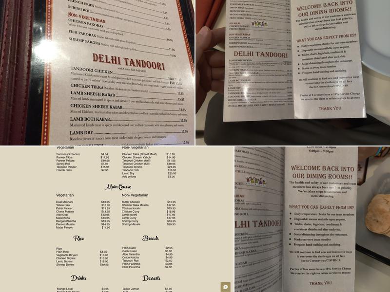 Manohar’s Delhi Palace Menu
