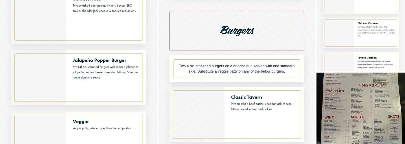 Hickory Tavern Menu
