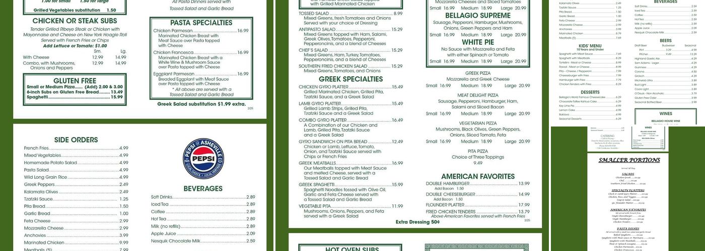 Bellagio Bistro Menu