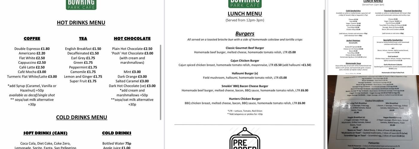 Bowring Park Café Menu
