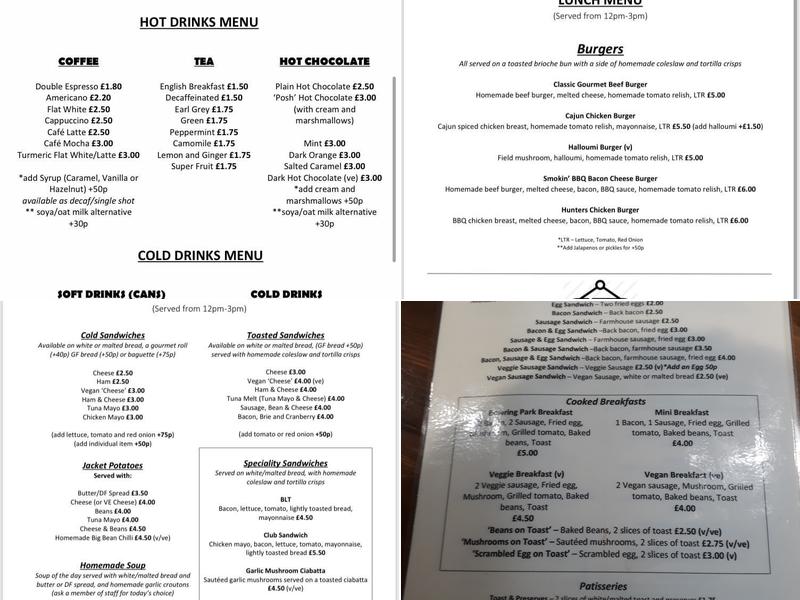 Bowring Park Café Menu