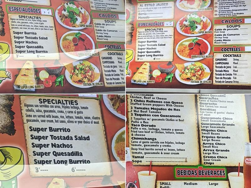 El Picoso Restaurant Menu
