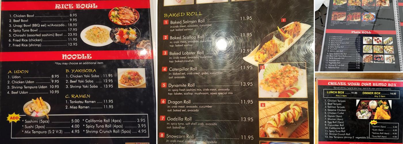 Sushi Sawa Menu