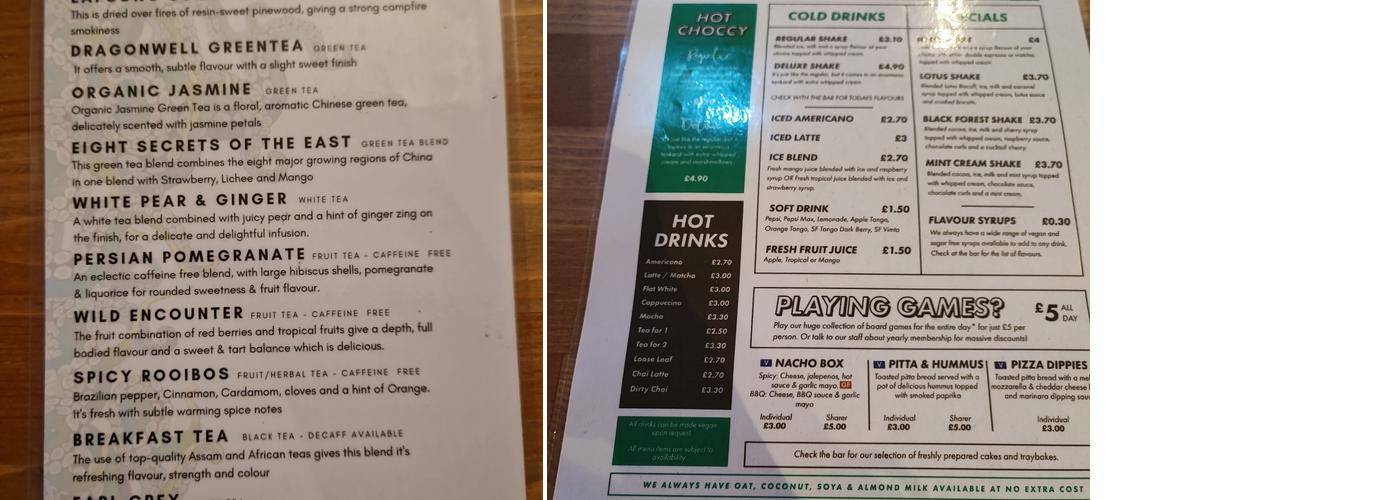 Nerdy Coffee Co. Menu