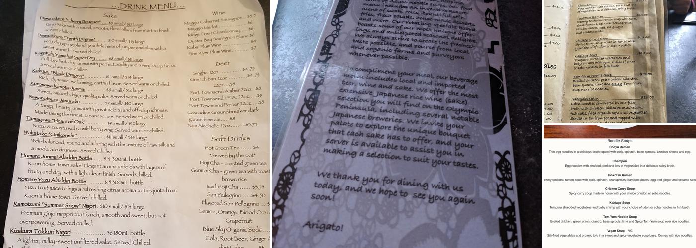 Hanazono Asian Noodle Menu