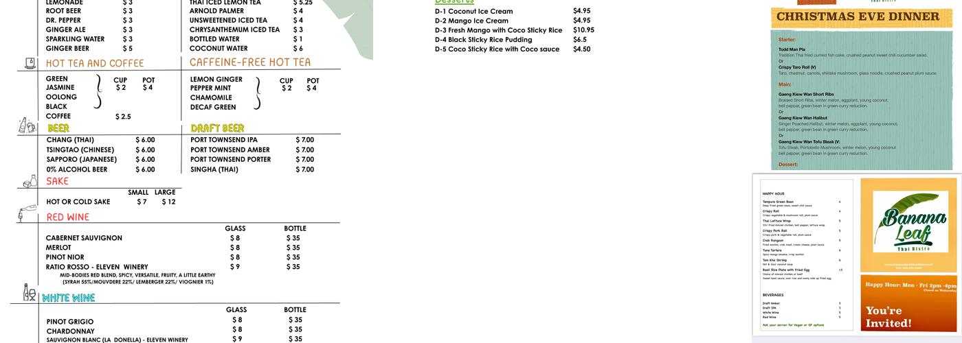 Banana Leaf Thai Bistro Menu