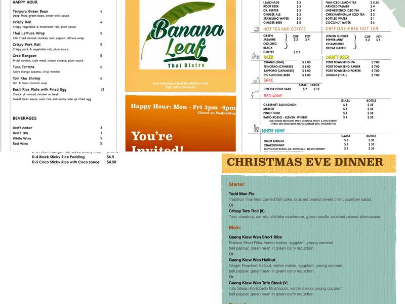 Banana Leaf Thai Bistro Menu