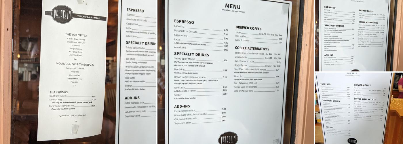 Velocity Menu
