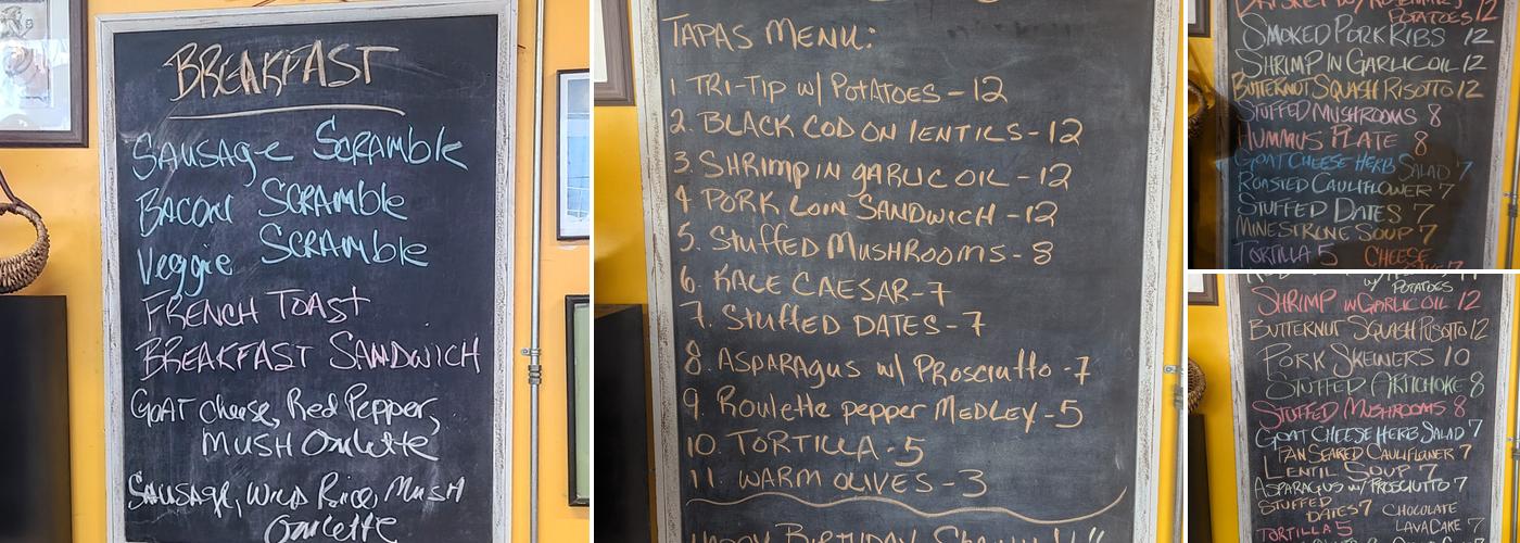 Marina Café Menu