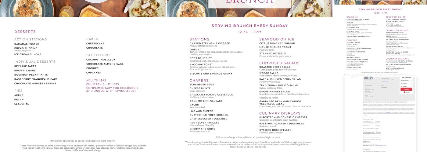Blue Ridge Menu