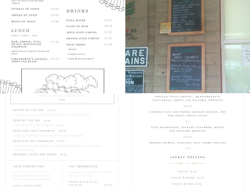 Old Station Cafe Menu
