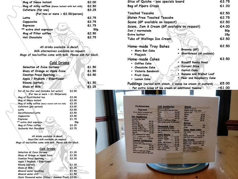 Farletonview cafe Menu