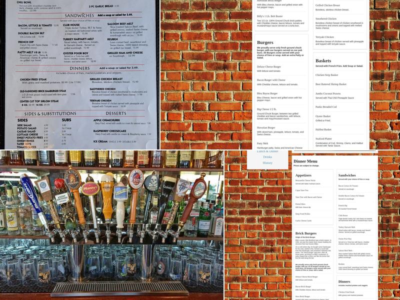 Billy's Bar & Grill Menu