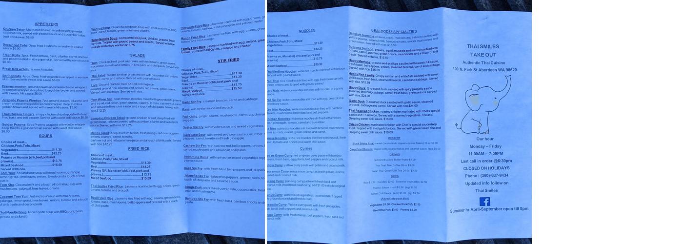 Thai Island Cuisine Menu