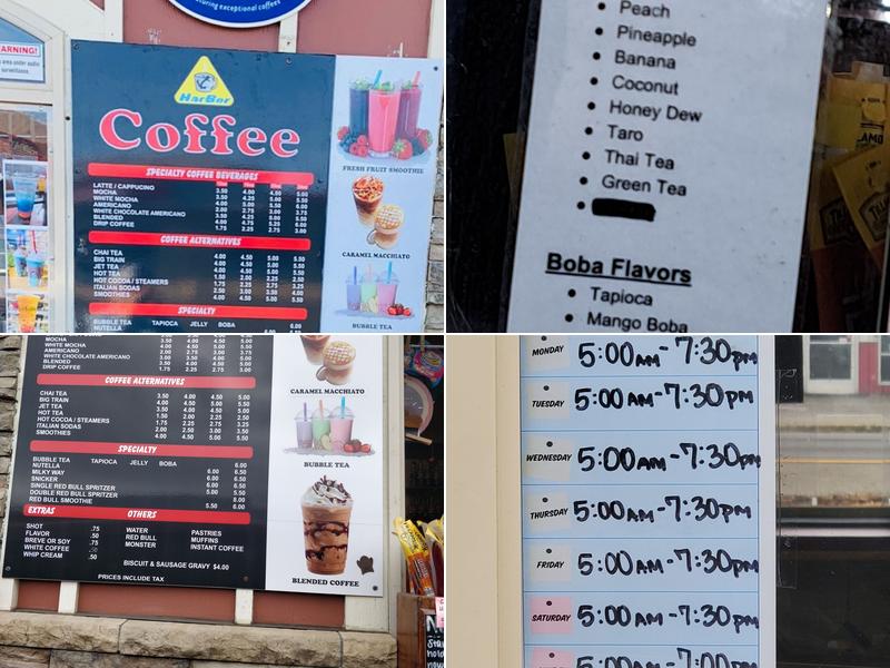 Harbor Coffee Menu