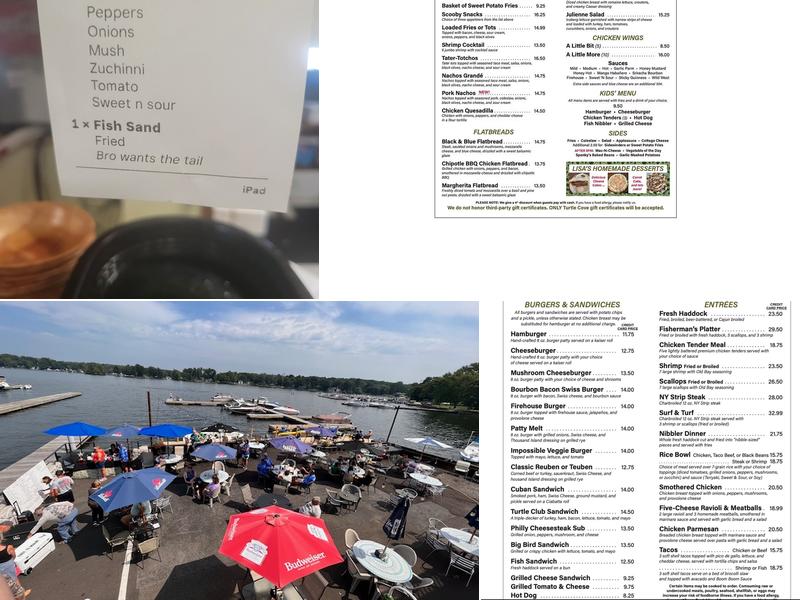 Turtle Cove Restaurant, Cabin Rentals & Boat Slips. Menu