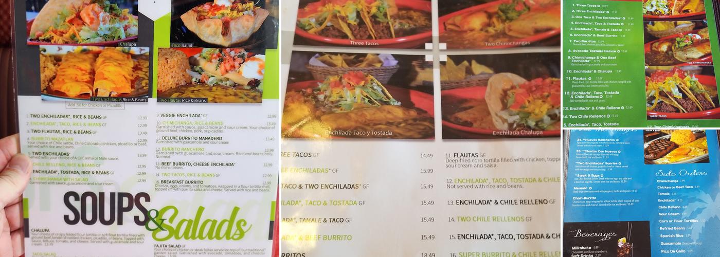 Mazatlan Restaurant Menu
