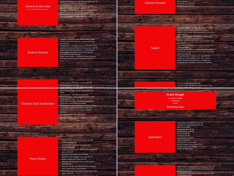 Peter's New York Pizzeria Menu