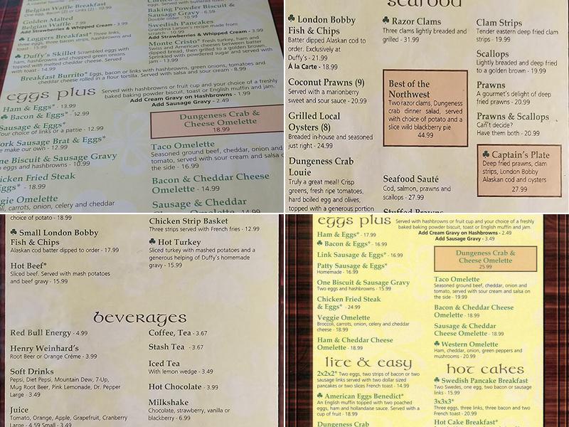 Duffy's Menu