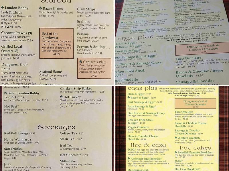 Duffy's Menu