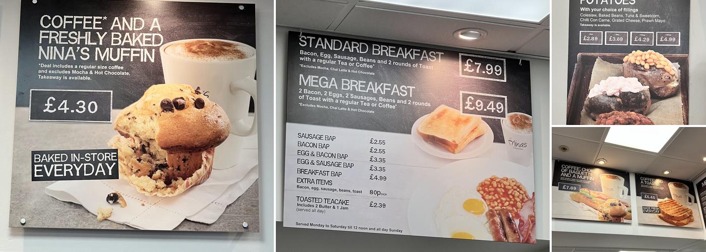 Nina's Coffee Shop Menu