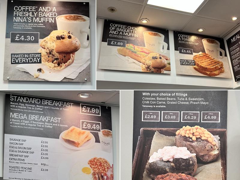 Nina's Coffee Shop Menu