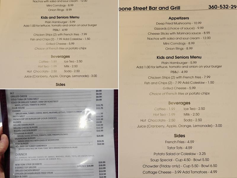 Blue Beacon Restaurant and Lounge Menu