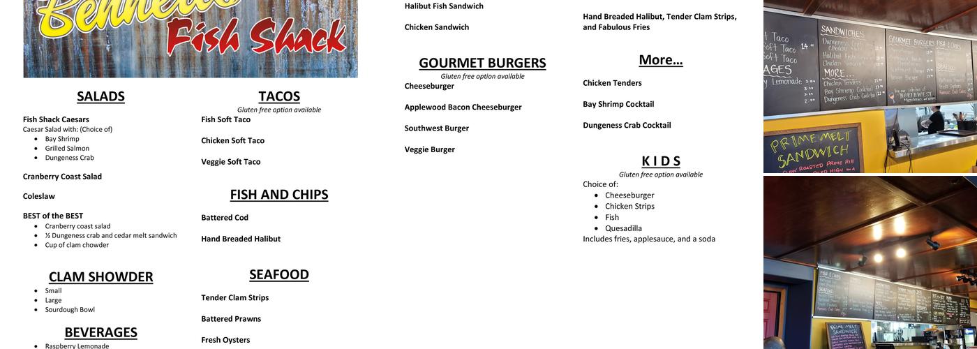 Bennett's Fish Shack Menu