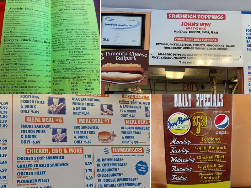 Jay Bee's Menu