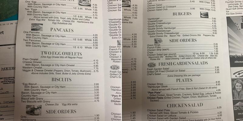 Goody Shop Cafe Menu