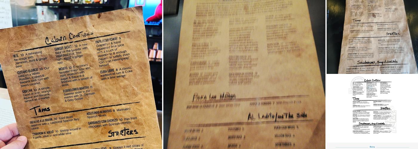 Mambo Grill & Tapas Menu