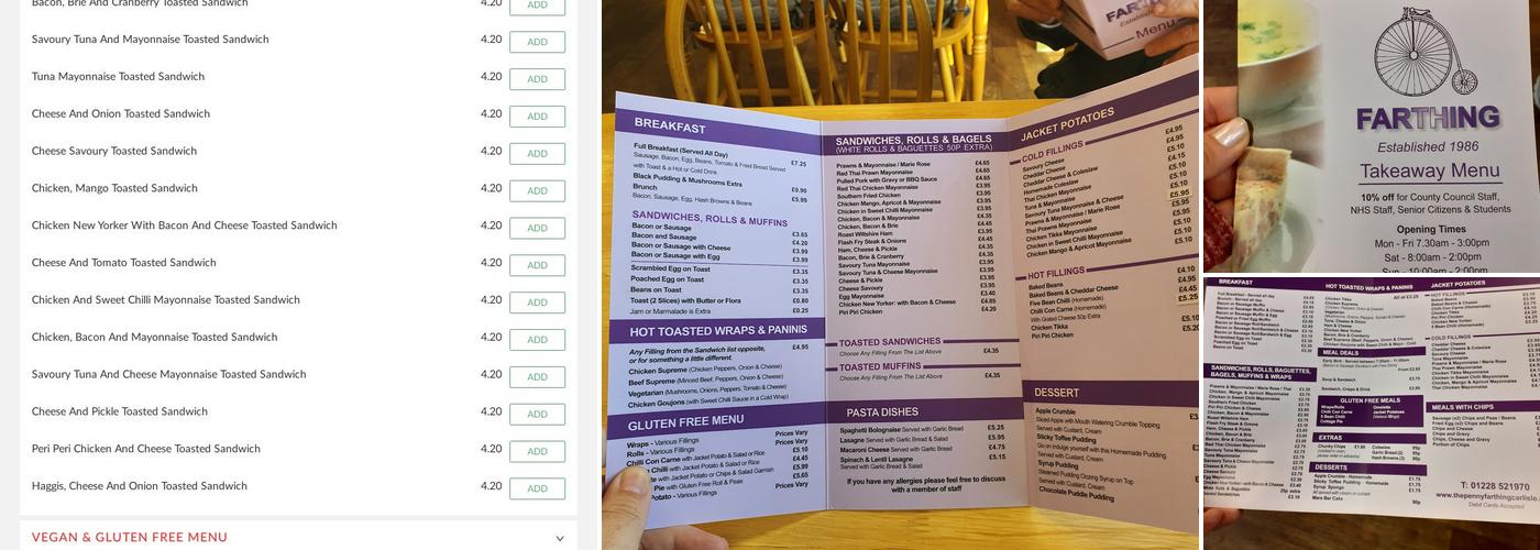 Penny Farthing Coffee House Menu